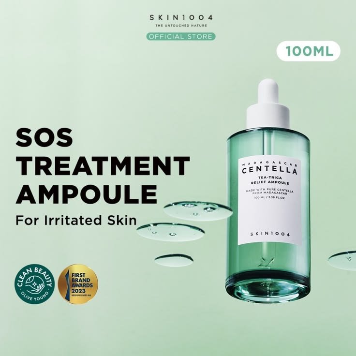 BPOM SKIN1004 Madagascar Centella Tea-Trica Relief Ampoule 30ml Mini Travel Trial _ Sample Sachet Tea Tree Trica Serum