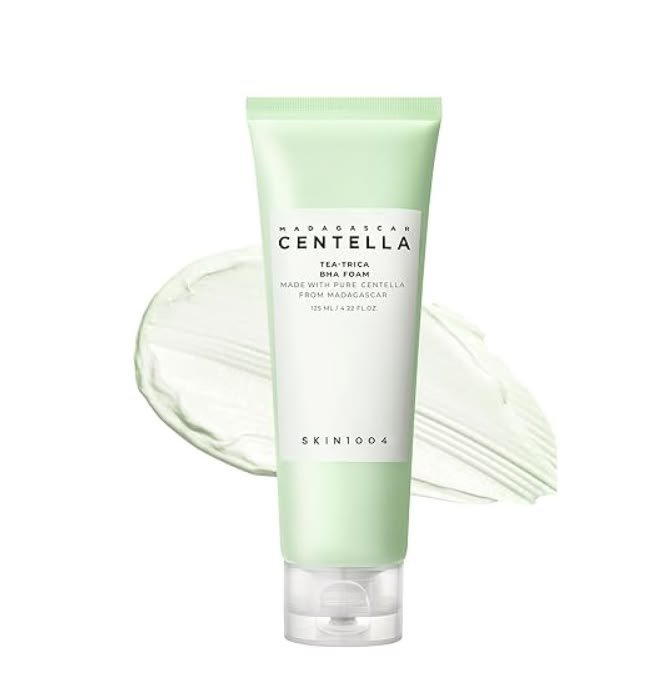 SKIN1004 Madagascar Centella Tea-Trica BHA Foam Cleanser (125ml) _ Exfoliating Face Wash